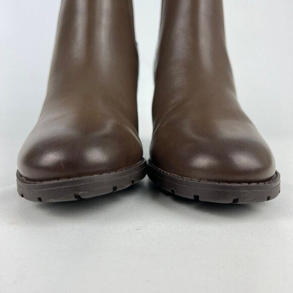 Clarks Womens Verona Ease Brown Leather Chelsea Ankle Boots Block Heel size 11M - Picture 6 of 16